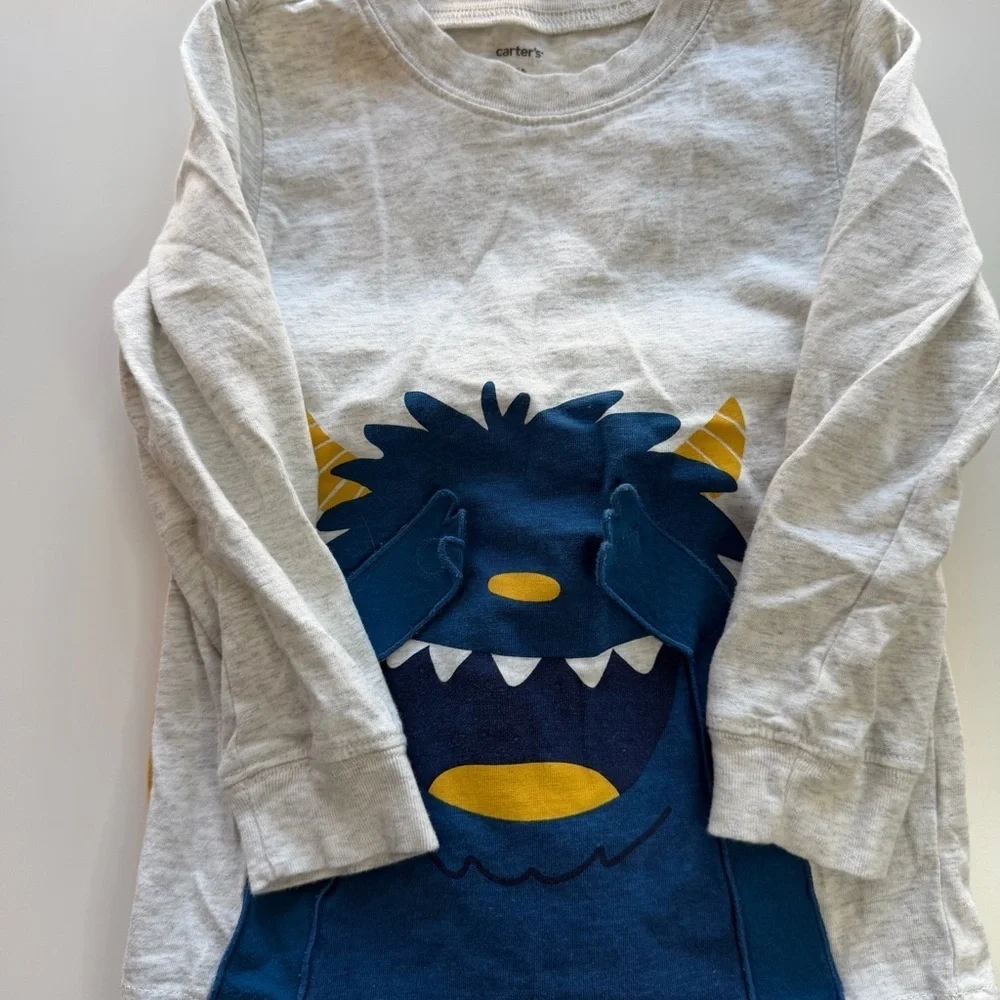 Carter's Gray and Mustard Monster Set